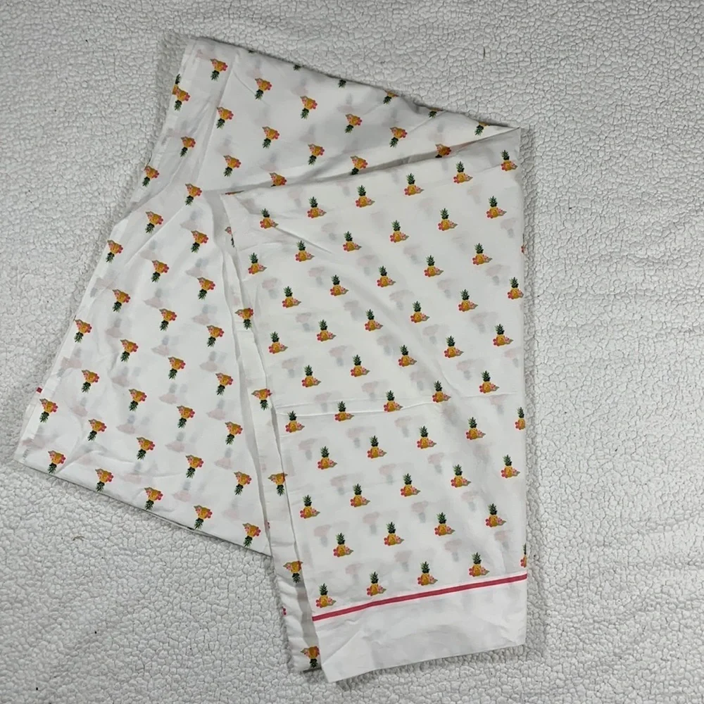 Tommy Hilfiger Pineapple All Over Print Flat Cotton Twin Sheet Island Collection